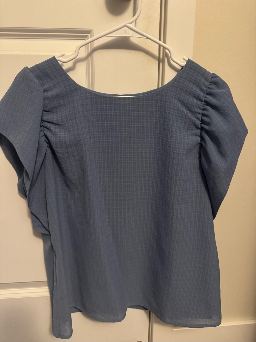 Banana Republic Dusty Blue Puff Sleeve Blouse